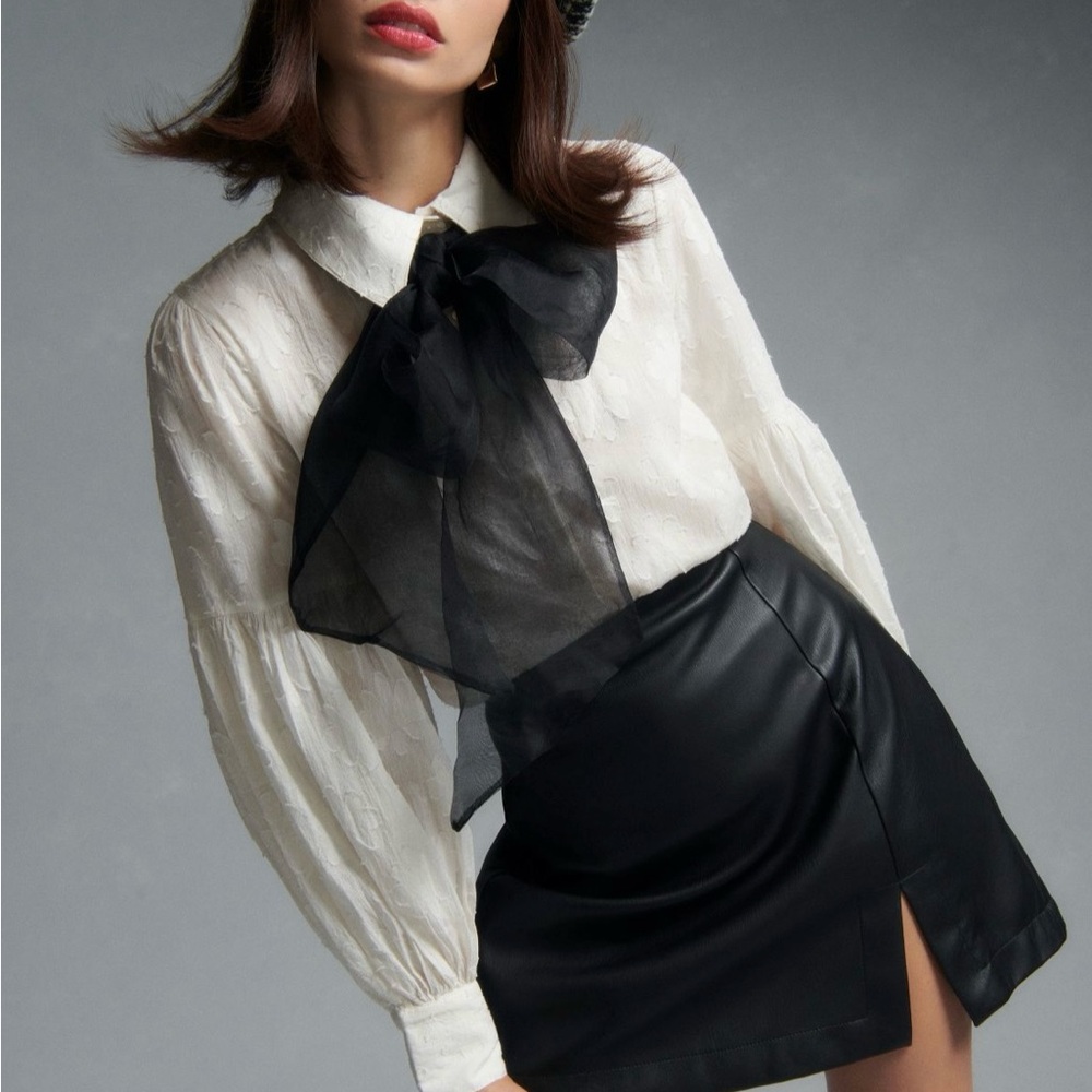 Anthropologie Forever That Girl Neck-Tie Blouse